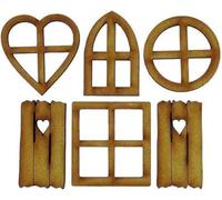 Rzcin 6Pcs Brown Wooden Fairy Garden Door, Blank Door Fairy House Doors and Windows Ornaments Tree Statues for Tree Trunk Yard Decoration, Miniature Gardens Buildings, Garden Sculptures and Statues