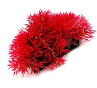 Rzcin Red Artificial Flowers, Fake Flowers, Artificial Pine with Base Grass Fish Tank Ornament Aquatic Plant Landscape Decor, Aquarium Décor Plastic Plants