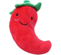 Rzcin Red Fruits and Vegetables Dog Squeaky Plush Chili Eggplant Corn Puppy Dog for Small Dogs,Chili,Size 1 Nice and Practical Pet Supplies
