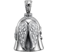 Rzcin Silver Guardian Bell Motorcycle, Riding Bell Motorcycle Guardian Bell, Riding Luck Key Chain, Winged Motorcycle, Portable Guardian Ride Faster
