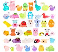 RZCOMP 80PCS Mini Resin Animals Luminous 35 Styles Cute Tiny Resin Animals Mixed Glow in the Dark for Micro Landscape Fish Tank Potted Fairy Garden Aquarium Dollhouse Decor
