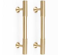 RZDEAL 2pcs Solid Brass Gold Cabinet Pulls, 3-3/4-
