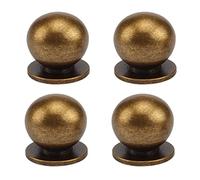 RZDEAL 4Pcs 1-1/8 Inch Round Solid Brass Pulls Antique Brass Cabinet Drawer Knobs Handles Modern Kitchen Handles Knobs