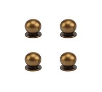RZDEAL 4pcs 19MM Diameter Round Solid Brass Pulls Antique Cabinet Drawer Small Handles Modern Minimalist Handles Knobs (Antique Bronze)