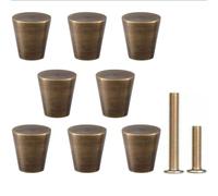 RZDEAL 8Pcs 0.79"x0.98" Solid Brass Cabinet Knobs Handle Antique Bronze Cone Shoe Book Drawer Knob Handle