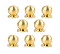 RZDEAL 8pcs Round Solid Brass Pulls Cabinet Drawer Knobs Small Gold Handles for Dresser Handles Knobs,1 Inch (25mm)
