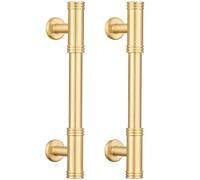 RZDEAL Solid Brass Cabinet Pulls Handles, 4-Pack Gold T-Bar Modern Kitchen Hardware,3-3/4-Inch Hole Center, Ideal for Cabinets Drawers Dressers Cupboard, Brushed Brass Finish