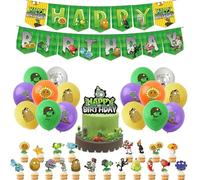 RZDQZY Zombies Birthday Decoration Plants vs Zombies Balloons Banner Cake Toppers Green Zombie Themed Birthday Party Supplies