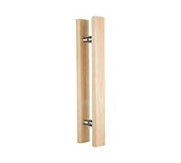 Rzeloyde Oak Wood Handle Glass Door Handle Set Customize Logo Free Long Door Handle Glass Door pulls,Front Door Handle,Closet Handle,Wood Handle (Length 16inches*Width 2inches, Wood Handle)…