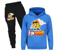 Rzfbeeok Boys Girls Squad Merch Tracksuits Gamer Printings Unisex Pullover Hoodies and Pants 2pcs Sets (Blue,9-10 Years,9 Years,10 Years)