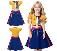 Rzfbeeok Girls Pop Singers New Star Dress up Kids Christmas Casual Party Soft Cos Dresses (Yellow,12 Years)