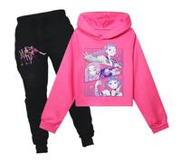 Rzfbeeok Kids Pop Singer Tracksuits Boys Girls Movie Star Short Hoodie and Jogging Pants 2pcs Sets 3-13Years (Rose,12 Years)
