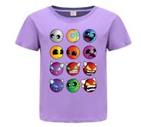 Rzfbeeok YouTube Gamer Boys Girls 100% Cotton T Shirts Cartoon Prints Shorts Sleeve Top Tee (Purple,7-8 Years,7 Years,8 Years)
