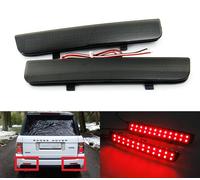 RZG 2x Black Smoked Lens Rear Bumper Reflector LED Fog Tail Stop Brake Light DRL For 2007-2014 LR Freelander 2 LR2 2003-2012 RR L322