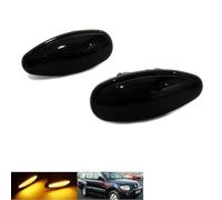 RZG 2x Black Smoked Lens Side Indicator Amber LED Marker Repeater Light For 00-06 Pajero Shogun III Sport Outlander 94-06 L400 Delica 01-05 Lancer Evo VII C-Zero iOn