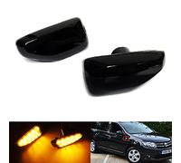 RZG 2x Black Smoked Lens Side Indicator Amber LED Marker Repeater Light For 2012-2020 Logan II MCV Sandero II 2018+ Duster II