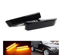 RZG 2x Black Smoked Lens Side Indicator Amber LED Marker Repeater Light For 97-99 3 Series E36 LCI 00-06 E53 X5