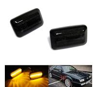 RZG 2x Black Smoked Lens Side Indicator Amber LED Marker Repeater Light For Corrado Golf II Jetta II Polo IIF Scirocco II