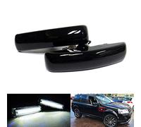 RZG 2x Black Smoked Lens Side Indicator White LED Marker Repeater Light For LR Freelander 2 Discovery Series 3 4 RR Sport