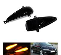 RZG 2x Black Smoked Lens Side Mirror Indicator Amber LED Marker Repeater Light For 2005-2011 Civic MK8 3 5 Door Hatchback FN FK Type R
