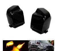 RZG 2x Black Smoked Lens Side Mirror Indicator Amber LED Marker Repeater Light For 2012-2023 Transit Custom Tourneo Custom