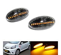 RZG 2x Clear Lens Side Indicator Amber LED Marker Repeater Light For 05-22 Aygo 13-24 ProAce Verso 18-23 ProAce City 07-16 Scudo 19+ Combo E Vivaro C Zafira Life