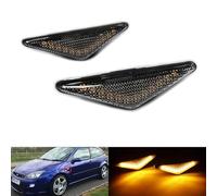 RZG 2x Clear Lens Side Indicator Amber LED Marker Repeater Light For 1998-2004 Focus MK I 2000-2007 Mondeo MK III