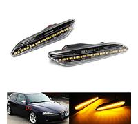 RZG 2x Clear Lens Side Indicator Amber LED Marker Repeater Light For 2005-10 AR 147 937 1997-06 AR 156 932 Delta 844 Tipo 356 Ypsilon 846