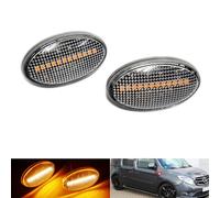 RZG 2x Clear Lens Side Indicator Amber LED Marker Repeater Light For MB W168 Citan 415 Vito V-Class W639 W447 Fortwo 450