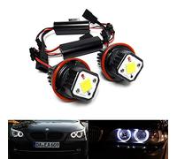RZG 2x White LED Angel Eye Halo Ring Headlight Light Bulb 80W For E39 E60 E61 E87 E53 E63 E65