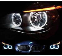 RZG 4x White LED Angel Eye Headlight Halo Ring Daytime Light 501 W5W Canbus Bulb Fit For E60 E61 5 Series Pre LCI