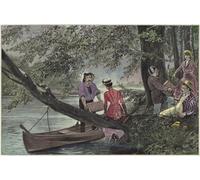 RZHRHJES Abstract Painting Poster Art Print Canvas Print Poster a River Picnic by Richard Caton Woodville Junior Landscape Canvas Painting for Home Decor 60x90cm