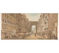 RZHRHJES Abstract Painting Poster Art Print Canvas Print Poster a Selection of Twenty of the Most Picturesque Views in Paris by Girtin Landscape Canvas Painting for Home Decor 60x90cm