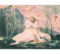 RZHRHJES Abstract Painting Poster Art Print Canvas Print Poster Book of Thel Thel Leaning Over the matron Clay and the Worm by William Blake Landscape Canvas Painting for Office Decor 60x90cm