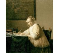 RZHRHJES Abstract Painting Poster Art Print Canvas Print Poster Briefschreiberin in gelb by Jan Vermeer van Delft Landscape Canvas Painting for Home Decor 60x90cm