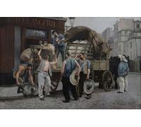 RZHRHJES Abstract Painting Poster Art Print Canvas Print Poster Flour Carriers Paris by Louis Robert belleuse Landscape Canvas Painting for Home Decor 60x90cm