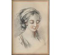 RZHRHJES Abstract Painting Poster Art Print Canvas Print Poster Head of a Girl by François Boucher Landscape Canvas Painting for Office Decor 60x90cm