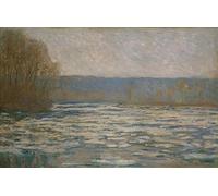 RZHRHJES Abstract Painting Poster Art Print Canvas Print Poster Ice Breaking Up on the Seine Near Bennecourt by Claude Monet Landscape Canvas Painting for Home Decor 60x90cm