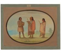 RZHRHJES Abstract Painting Poster Art Print Canvas Print Poster Kickapoo Indians Preaching and Praying by George Catlin Landscape Canvas Painting for Office Decor 60x90cm