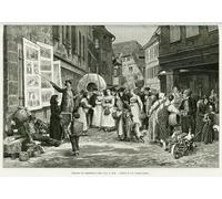 RZHRHJES Abstract Painting Poster Art Print Canvas Print Poster Lament Singer in the Streets of Barr by Frederic Theodore Lix Landscape Canvas Painting for Home Decor 60x90cm