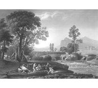 RZHRHJES Abstract Painting Poster Art Print Canvas Print Poster Landscape with the Flight Into Egypt by Claude Lorrain Landscape Canvas Painting for Office Decor 60x90cm