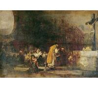RZHRHJES Abstract Painting Poster Art Print Canvas Print Poster Mass Showing the Ceremony Known As churching of Women by Francisco De Goya Landscape Canvas Painting for Home Decor 60x90cm