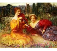 RZHRHJES Abstract Painting Poster Art Print Canvas Print Poster Musicienne Du Silence by Arthur Hacker Landscape Canvas Painting for Office Decor 60x90cm