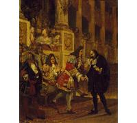 RZHRHJES Abstract Painting Poster Art Print Canvas Print Poster Pierre Being Received by Desire Court Landscape Canvas Painting for Office Decor 60x90cm