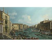 RZHRHJES Abstract Painting Poster Art Print Canvas Print Poster Regatta on the Canale by Antonio Canal Landscape Canvas Painting for Home Decor 60x90cm