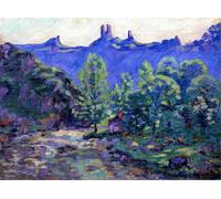 RZHRHJES Abstract Painting Poster Art Print Canvas Print Poster Ruins of the Castle of Crozant by Jean Baptiste Armand Guillaumin Landscape Canvas Painting for Office Decor 60x90cm