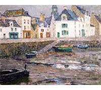 RZHRHJES Abstract Painting Poster Art Print Canvas Print Poster Sailor s Houses Le Croisic by Henri Le Sidaner Landscape Canvas Painting for Home Decor 60x90cm