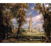 RZHRHJES Abstract Painting Poster Art Print Canvas Print Poster Salisbury Cathedral From the Bishops' Grounds by John Constable Landscape Canvas Painting for Office Decor 60x90cm
