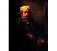 RZHRHJES Abstract Painting Poster Art Print Canvas Print Poster Self-portrait in front of the easel by Rembrandt van Rijn Landscape Canvas Painting for Office Decor 60x90cm