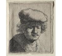 RZHRHJES Abstract Painting Poster Art Print Canvas Print Poster Self-portrait with pulled forward by Rembrandt van Rijn Landscape Canvas Painting for Home Decor 60x90cm